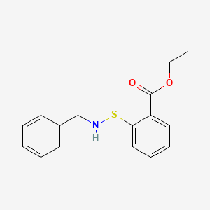 molecular formula C16H17NO2S B14210978 Benzoic acid, 2-[[(phenylmethyl)amino]thio]-, ethyl ester CAS No. 622398-82-7