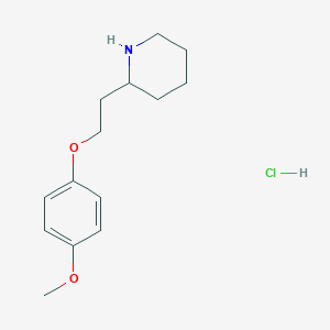 molecular formula C14H22ClNO2 B1421098 4-Methoxyphenyl 2-(2-piperidinyl)ethyl ether hydrochloride CAS No. 72834-32-3
