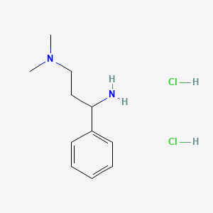 molecular formula C11H20Cl2N2 B1421100 3-Dimethylamino-1-phenyl-propanamine dihydrochloride CAS No. 1185018-68-1