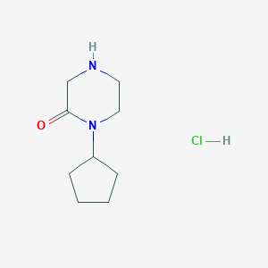 molecular formula C9H17ClN2O B1421101 1-Cyclopentyl-piperazin-2-one hydrochloride CAS No. 1185300-00-8