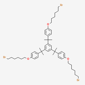 molecular formula C51H69Br3O3 B14211013 1,1',1''-[Benzene-1,3,5-triyltri(propane-2,2-diyl)]tris{4-[(6-bromohexyl)oxy]benzene} CAS No. 593156-87-7