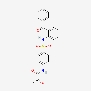 molecular formula C22H18N2O5S B14211023 N-{4-[(2-Benzoylphenyl)sulfamoyl]phenyl}-2-oxopropanamide CAS No. 827577-61-7