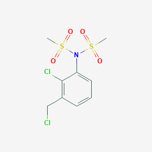 molecular formula C9H11Cl2NO4S2 B1421103 N-(2-Chloro-3-(chloromethyl)phenyl)-N-(methylsulfonyl)methanesulfonamide CAS No. 1182254-29-0