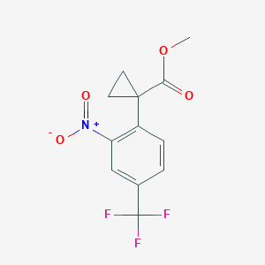 molecular formula C12H10F3NO4 B1421104 Methyl 1-(2-nitro-4-(trifluoromethyl)phenyl)cyclopropanecarboxylate CAS No. 951885-67-9