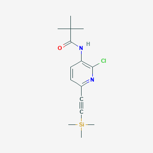 molecular formula C15H21ClN2OSi B1421116 N-(2-Chloro-6-((trimethylsilyl)ethynyl)pyridin-3-yl)pivalamide CAS No. 1142191-97-6
