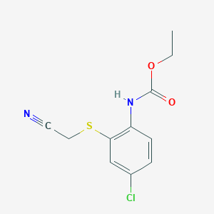 molecular formula C11H11ClN2O2S B14211189 Ethyl {4-chloro-2-[(cyanomethyl)sulfanyl]phenyl}carbamate CAS No. 821806-23-9