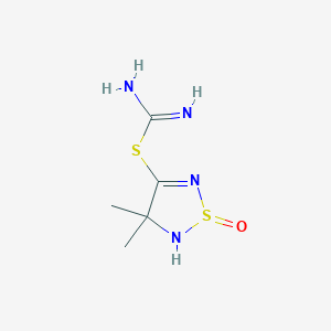 molecular formula C5H10N4OS2 B14211196 (3,3-dimethyl-1-oxo-2H-1,2,5-thiadiazol-4-yl) carbamimidothioate CAS No. 791725-58-1