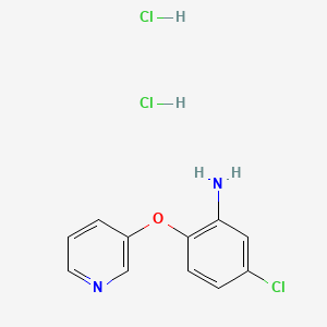 molecular formula C11H11Cl3N2O B1421121 5-Chloro-2-(pyridin-3-yloxy)-phenylamine dihydrochloride CAS No. 1185121-16-7