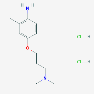 molecular formula C12H22Cl2N2O B1421124 N-[3-(4-Amino-3-methylphenoxy)propyl]-N,N-dimethylamine dihydrochloride CAS No. 1185297-78-2