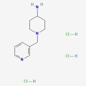 molecular formula C11H18ClN3 B1421125 1-(Pyridin-3-ylmethyl)piperidin-4-amine trihydrochloride CAS No. 1185293-43-9