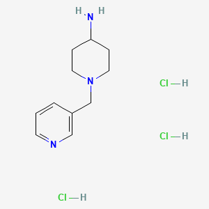 molecular formula C11H20Cl3N3 B1421125 1-(Pyridin-3-ylmethyl)piperidin-4-amine trihydrochloride CAS No. 1185293-43-9