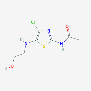 molecular formula C7H10ClN3O2S B14211260 N-{4-Chloro-5-[(2-hydroxyethyl)amino]-1,3-thiazol-2-yl}acetamide CAS No. 828920-87-2