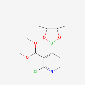 molecular formula C14H21BClNO4 B1421127 2-Chloro-3-(dimethoxymethyl)-4-(4,4,5,5-tetramethyl-1,3,2-dioxaborolan-2-yl)pyridine CAS No. 1315341-84-4