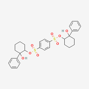 molecular formula C30H34O8S2 B14211297 Bis(2-hydroxy-2-phenylcyclohexyl) benzene-1,4-disulfonate CAS No. 831204-41-2