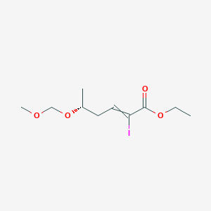 molecular formula C10H17IO4 B14211301 ethyl (5R)-2-iodo-5-(methoxymethoxy)hex-2-enoate CAS No. 566927-34-2