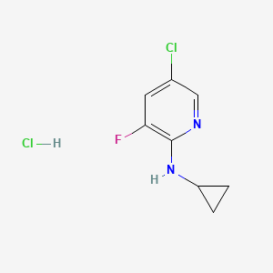 molecular formula C8H9Cl2FN2 B1421131 5-Chloro-N-cyclopropyl-3-fluoropyridin-2-amine hydrochloride CAS No. 1073372-09-4