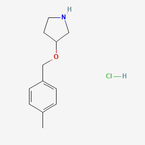 molecular formula C12H18ClNO B1421136 3-[(4-Methylbenzyl)oxy]pyrrolidine hydrochloride CAS No. 1185176-09-3