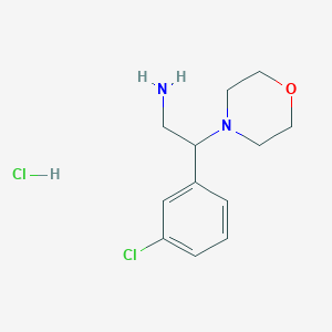 molecular formula C12H18Cl2N2O B1421138 2-(3-Chlorophenyl)-2-(morpholin-4-yl)ethan-1-amine hydrochloride CAS No. 1185302-32-2