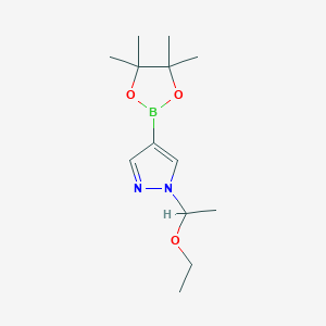 molecular formula C13H23BN2O3 B1421139 1-(1-Ethoxyethyl)-4-(4,4,5,5-tetramethyl-1,3,2-dioxaborolan-2-yl)-1H-pyrazole CAS No. 1029716-44-6