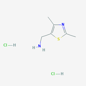 molecular formula C6H12Cl2N2S B1421140 (2,4-Dimethyl-1,3-thiazol-5-yl)methylamine dihydrochloride CAS No. 1185293-90-6