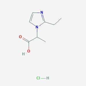 molecular formula C8H13ClN2O2 B1421158 2-(2-乙基-咪唑-1-基)-丙酸盐酸盐 CAS No. 1219346-32-3