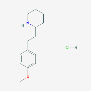 molecular formula C14H22ClNO B1421159 2-[2-(4-Methoxy-phenyl)-ethyl]-piperidine hydrochloride CAS No. 1185294-00-1
