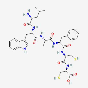 molecular formula C35H47N7O7S2 B14211670 L-Cysteine, L-leucyl-L-tryptophyl-L-alanyl-L-phenylalanyl-L-cysteinyl- CAS No. 776303-78-7