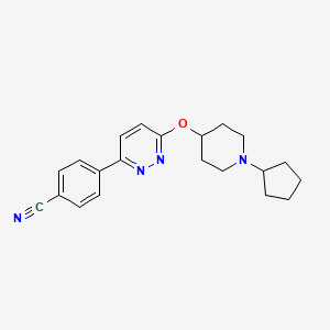 molecular formula C21H24N4O B14211679 Benzonitrile, 4-[6-[(1-cyclopentyl-4-piperidinyl)oxy]-3-pyridazinyl]- CAS No. 832735-09-8