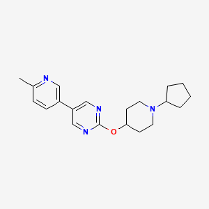 molecular formula C20H26N4O B14211787 Pyrimidine, 2-[(1-cyclopentyl-4-piperidinyl)oxy]-5-(6-methyl-3-pyridinyl)- CAS No. 832734-99-3