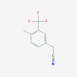 molecular formula C10H8F3N B1421181 4-Methyl-3-(trifluoromethyl)phenylacetonitrile CAS No. 1000526-63-5