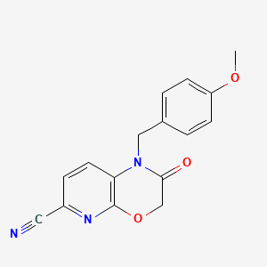 molecular formula C16H13N3O3 B1421186 1-(4-甲氧基苄基)-2-氧代-2,3-二氢-1H-吡啶并[2,3-b][1,4]恶嗪-6-腈 CAS No. 1203499-67-5
