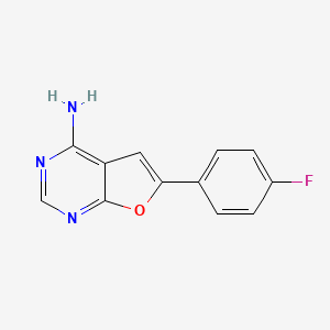 molecular formula C12H8FN3O B14211883 6-(4-Fluorophenyl)furo[2,3-D]pyrimidin-4-amine 