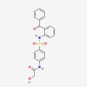 molecular formula C21H18N2O5S B14211912 N-{4-[(2-Benzoylphenyl)sulfamoyl]phenyl}-2-hydroxyacetamide CAS No. 827577-65-1