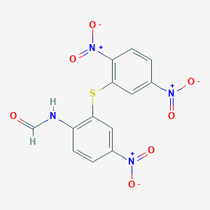 molecular formula C13H8N4O7S B14211941 N-{2-[(2,5-Dinitrophenyl)sulfanyl]-4-nitrophenyl}formamide CAS No. 823802-22-8