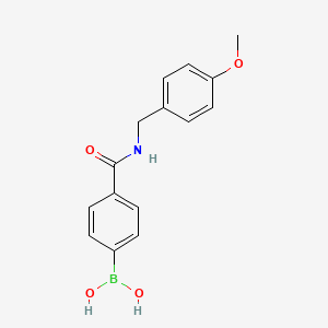molecular formula C15H16BNO4 B1421199 (4-((4-Methoxybenzyl)carbamoyl)phenyl)boronic acid CAS No. 874460-08-9