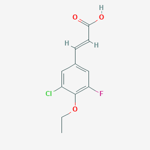 molecular formula C11H10ClFO3 B1421207 3-Chloro-4-ethoxy-5-fluorocinnamic acid CAS No. 1017779-08-6