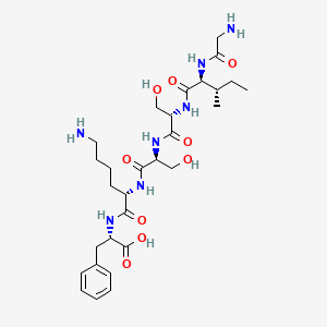 molecular formula C29H47N7O9 B14212082 Glycyl-L-isoleucyl-L-seryl-L-seryl-L-lysyl-L-phenylalanine CAS No. 592509-31-4