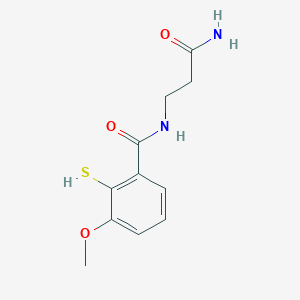 molecular formula C11H14N2O3S B14212086 N-(2-Carbamoyl-ethyl)-2-mercapto-3-methoxy-benzamide CAS No. 824938-49-0