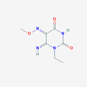 molecular formula C7H10N4O3 B1421216 1-Ethyl-6-iminodihydropyrimidine-2,4,5(3H)-trione 5-(O-methyloxime) CAS No. 71342-66-0