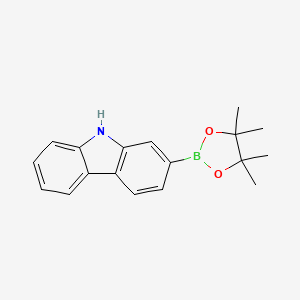 molecular formula C18H20BNO2 B1421217 2-(4,4,5,5-四甲基-1,3,2-二氧杂硼环-2-基)-9H-咔唑 CAS No. 871125-67-6