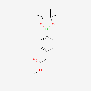 molecular formula C16H23BO4 B1421219 Ethyl 2-(4-(4,4,5,5-tetramethyl-1,3,2-dioxaborolan-2-YL)phenyl)acetate CAS No. 859169-20-3
