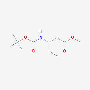 molecular formula C11H21NO4 B1421222 Methyl 3-{[(tert-butoxy)carbonyl]amino}pentanoate CAS No. 1032506-51-6
