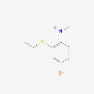 molecular formula C9H12BrNS B14212258 Benzenamine, 4-bromo-2-(ethylthio)-N-methyl- CAS No. 827026-20-0