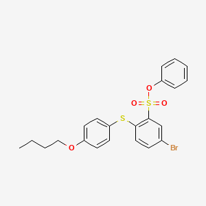 molecular formula C22H21BrO4S2 B14212289 Phenyl 5-bromo-2-[(4-butoxyphenyl)sulfanyl]benzene-1-sulfonate CAS No. 832725-66-3