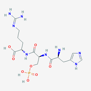 molecular formula C15H27N8O8P B14212308 L-Histidyl-O-phosphono-L-seryl-N~5~-(diaminomethylidene)-L-ornithine CAS No. 628339-60-6