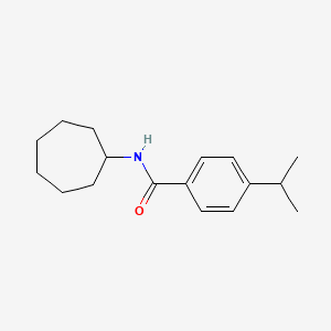 molecular formula C17H25NO B14212322 N-Cycloheptyl-4-(propan-2-yl)benzamide CAS No. 549485-76-9