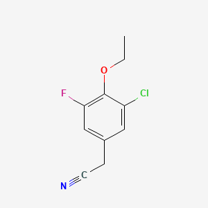 molecular formula C10H9ClFNO B1421240 2-(3-Chloro-4-ethoxy-5-fluorophenyl)acetonitrile CAS No. 1017778-94-7