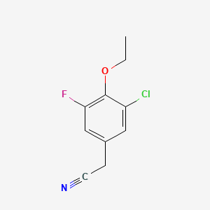 molecular formula C10H9ClFNO B1421240 3-Chloro-4-ethoxy-5-fluorophenylacetonitrile CAS No. 1017778-94-7