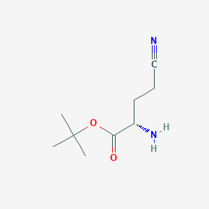 molecular formula C9H16N2O2 B14212409 Butanoic acid, 2-amino-4-cyano-, 1,1-dimethylethyl ester, (2S)- CAS No. 824956-17-4