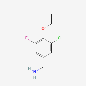 molecular formula C9H11ClFNO B1421241 (3-Chloro-4-ethoxy-5-fluorophenyl)methanamine CAS No. 1017779-02-0